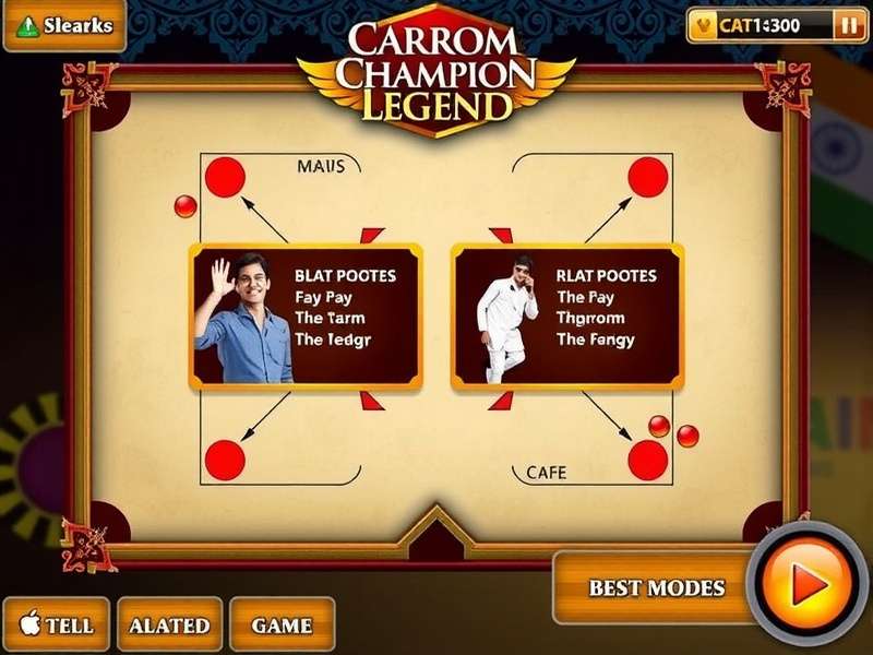 Carrom Champion Legend Main Screen with game modes and Indian-themed interface