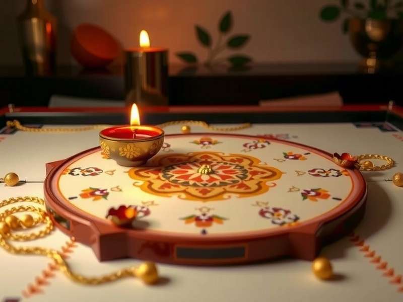 Carrom Champion Legend Diwali special board with golden design and diya decorations